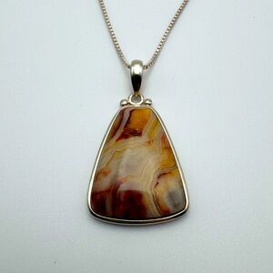 Sterling Silver 925 Geometric Gemstone Necklace